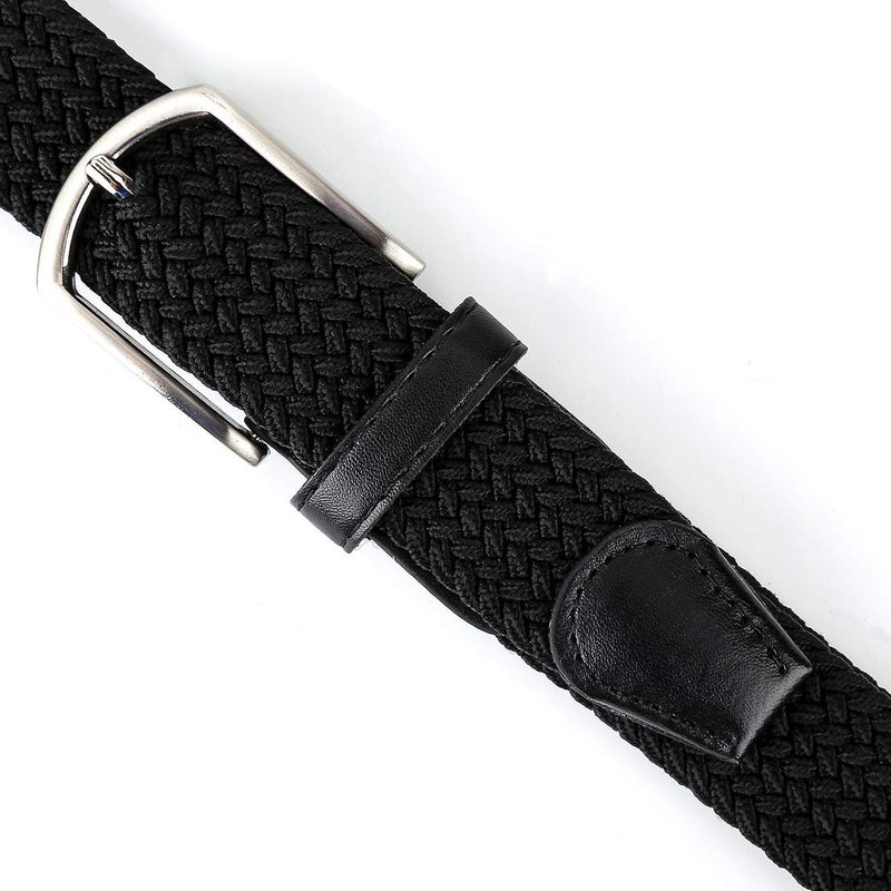 Radmire Braided Canvas Woven Elastic Stretch Belts for Men/Women/Junior with Multicolored (Black, XXXX-Large/52-54" Waist) - Image 4